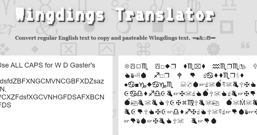 WHAT IS WINGDING TRANSLATOR