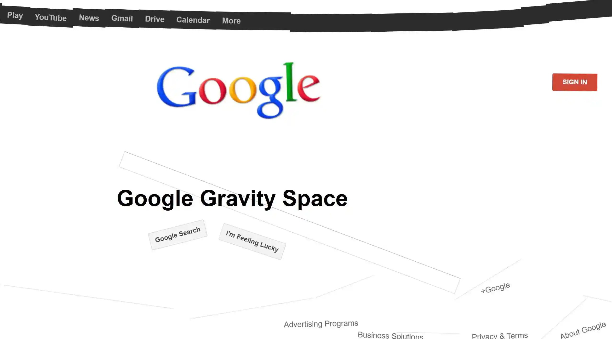 Google Gravity Space