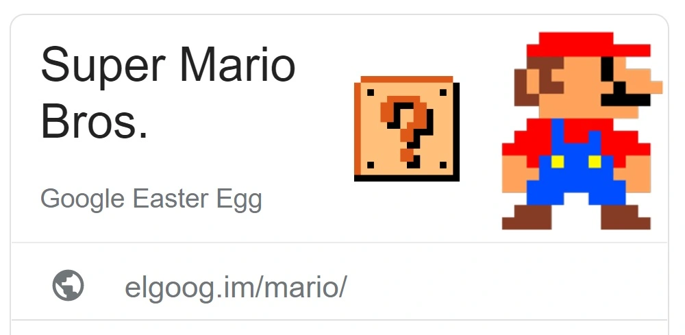 Google Super Mario Brothers Trick